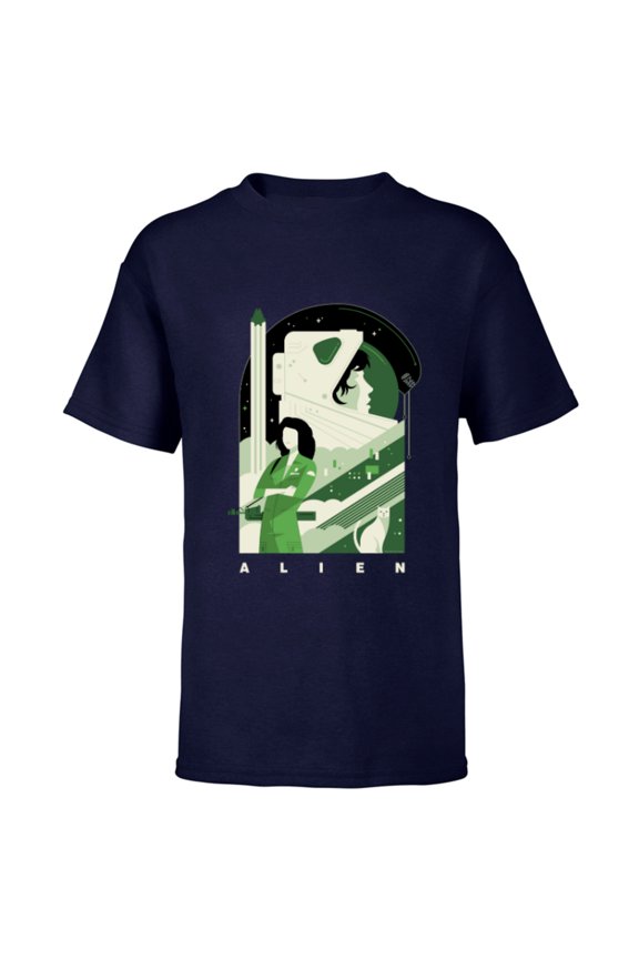 Alien 45th Anniversary Ellen Ripley Stylized Tribute Art - Short Sleeve T-Shirt for Kids - Customized-Navy