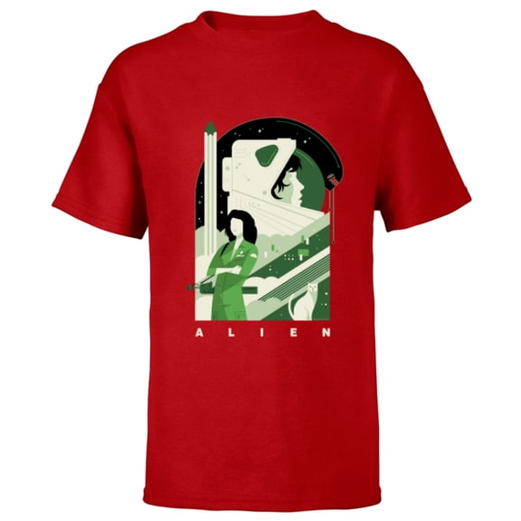 Alien 45th Anniversary Ellen Ripley Stylized Tribute Art - Short Sleeve T-Shirt for Kids - Customized-Red
