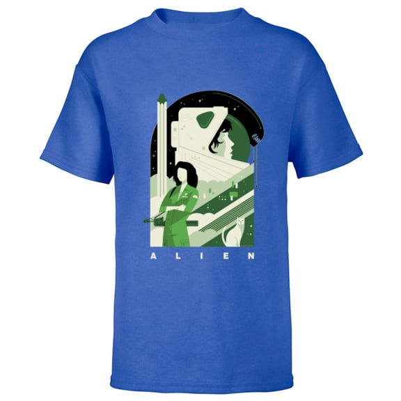 Alien 45th Anniversary Ellen Ripley Stylized Tribute Art - Short Sleeve T-Shirt for Kids - Customized-Royal