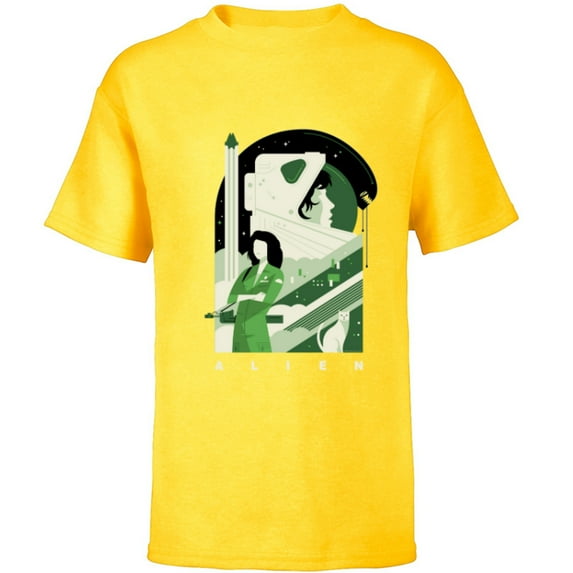 Alien 45th Anniversary Ellen Ripley Stylized Tribute Art - Short Sleeve T-Shirt for Kids - Customized-Yellow