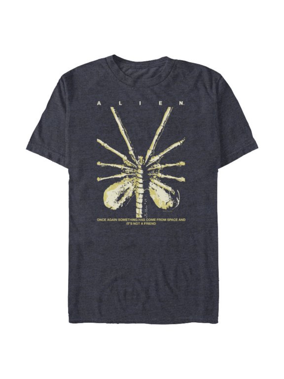 Alien 45th Anniversary Facehugger 1979 Movie Poster Space - Short Sleeve Blended T-Shirt for Adults - Customized-Navy Heather