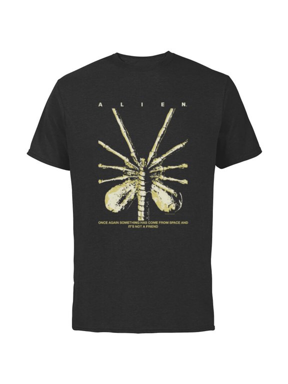 Alien 45th Anniversary Facehugger 1979 Movie Poster Space - Short Sleeve Cotton T-Shirt for Adults - Customized-Black