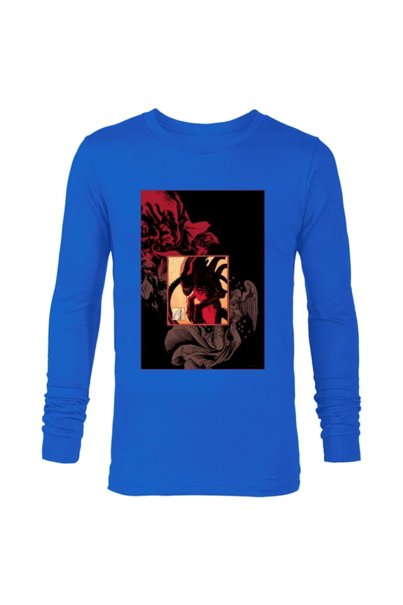 Alien 45th Anniversary Gothic Graphic Novel Xenomorph Art - Long Sleeve T-Shirt for Men - Customized-Navy