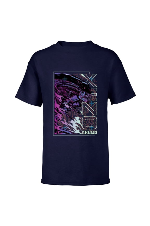 Alien 45th Anniversary Movie LV-426 Topographic Map - Short Sleeve T-Shirt for Kids - Customized-Navy
