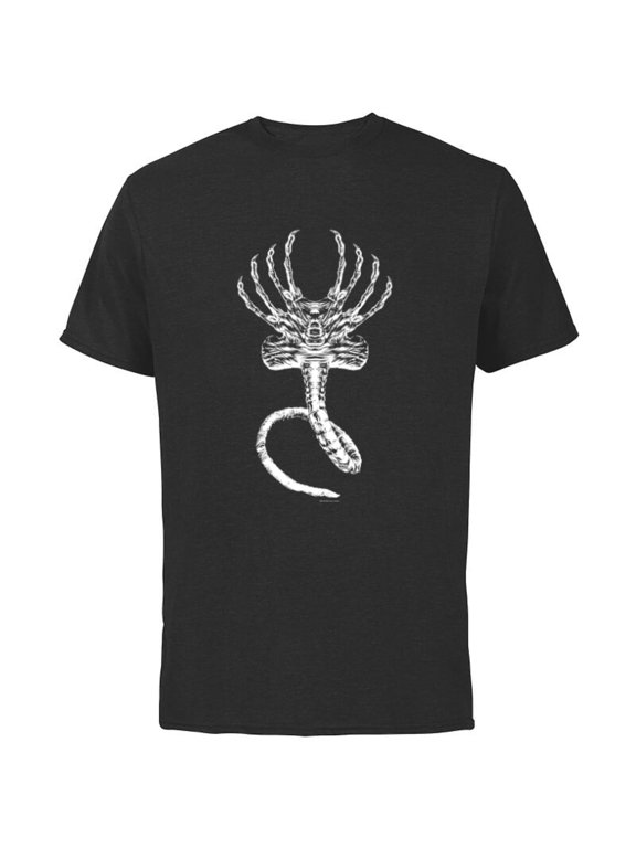 Alien 45th Anniversary Movie Xenomorph Facehugger Art - Short Sleeve Cotton T-Shirt for Adults - Customized-Black