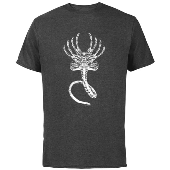 Alien 45th Anniversary Movie Xenomorph Facehugger Art - Short Sleeve Cotton T-Shirt for Adults - Customized-Charcoal