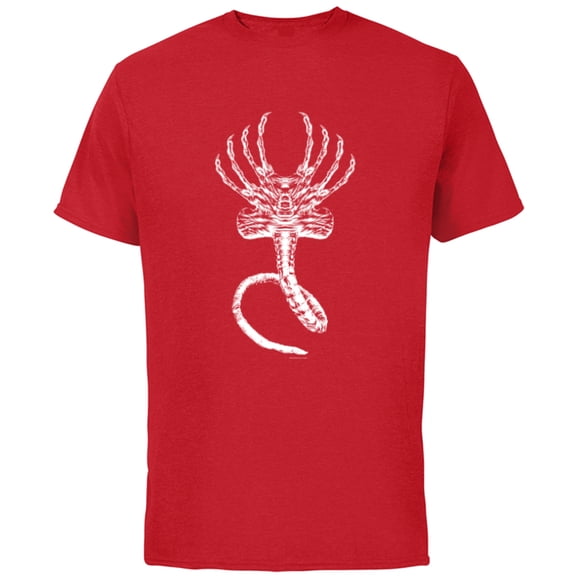 Alien 45th Anniversary Movie Xenomorph Facehugger Art - Short Sleeve Cotton T-Shirt for Adults - Customized-Red