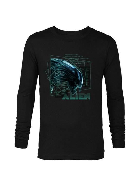 Alien 45th Anniversary Movie Xenomorph Priority One Logo - Long Sleeve T-Shirt for Men - Customized-Black