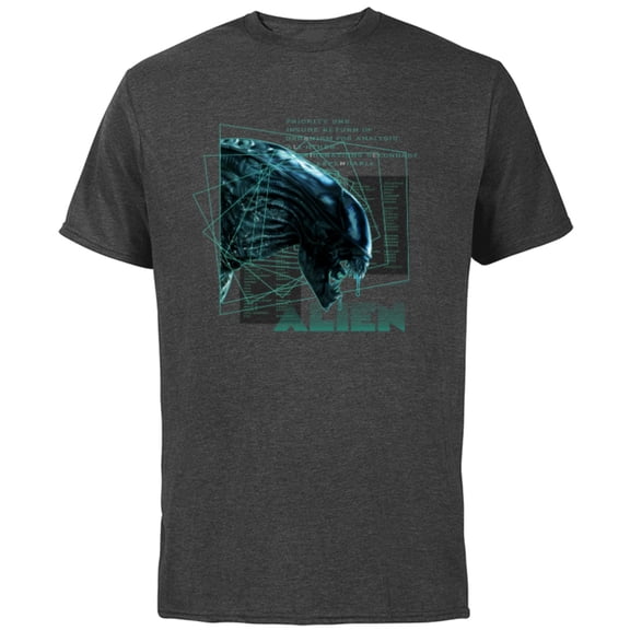 Alien 45th Anniversary Movie Xenomorph Priority One Logo - Short Sleeve Cotton T-Shirt for Adults - Customized-Charcoal