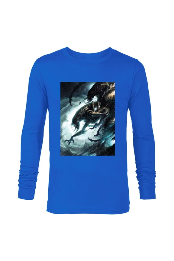 Alien 45th Anniversary Mutant Xenomorph Graphic Novel Art - Long Sleeve T-Shirt for Men - Customized-Navy