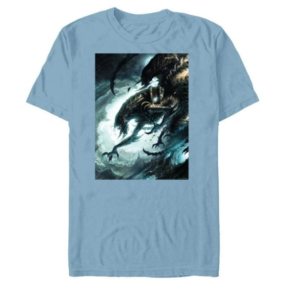 Alien 45th Anniversary Mutant Xenomorph Graphic Novel Art - Short Sleeve Blended T-Shirt for Adults - Customized-Ocean Blue