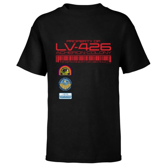 Alien 45th Anniversary Property of LV-426 Acheron Colony - Short Sleeve T-Shirt for Kids - Customized-Black