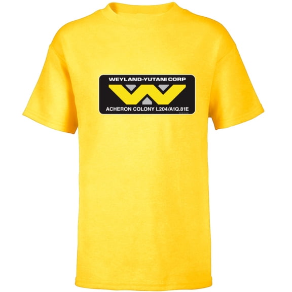 Alien 45th Anniversary Weyland-Yutani Corp Acheron Logo - Short Sleeve T-Shirt for Kids - Customized-Yellow