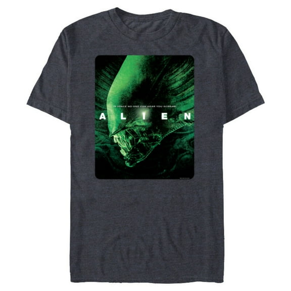 Alien 45th Anniversary Xenomorph 1979 Movie Poster In Space - Short Sleeve Blended T-Shirt for Adults - Customized-Navy Heather
