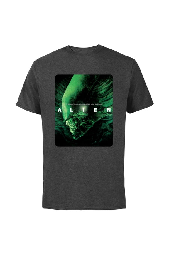 Alien 45th Anniversary Xenomorph 1979 Movie Poster In Space - Short Sleeve Cotton T-Shirt for Adults - Customized-Charcoal Heather