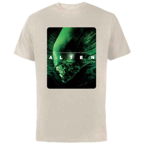 Alien 45th Anniversary Xenomorph 1979 Movie Poster In Space - Short Sleeve Cotton T-Shirt for Adults - Customized-Natural