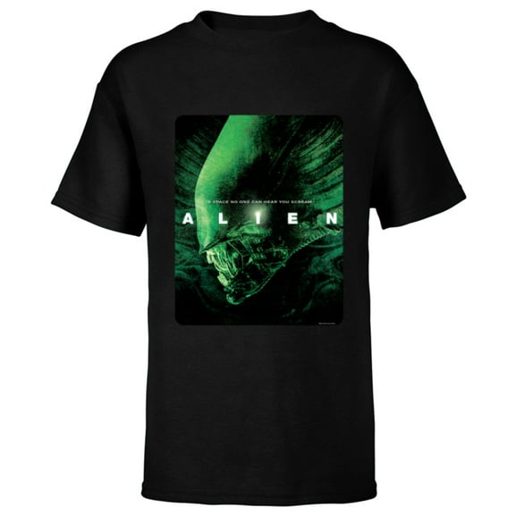 Alien 45th Anniversary Xenomorph 1979 Movie Poster In Space - Short Sleeve T-Shirt for Kids - Customized-Black