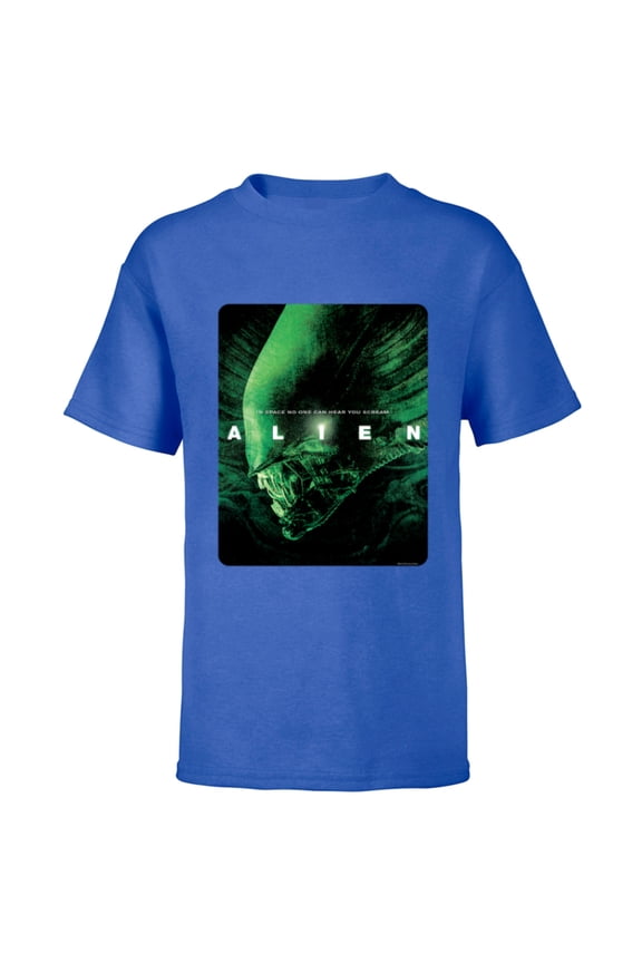 Alien 45th Anniversary Xenomorph 1979 Movie Poster In Space - Short Sleeve T-Shirt for Kids - Customized-Royal