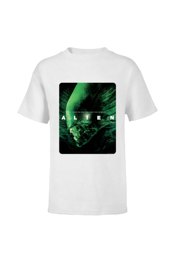 Alien 45th Anniversary Xenomorph 1979 Movie Poster In Space - Short Sleeve T-Shirt for Kids - Customized-White