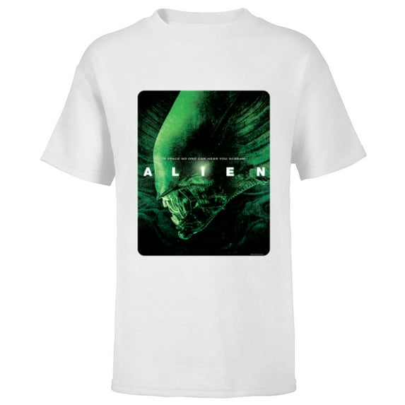 Alien 45th Anniversary Xenomorph 1979 Movie Poster In Space - Short Sleeve T-Shirt for Kids - Customized-White