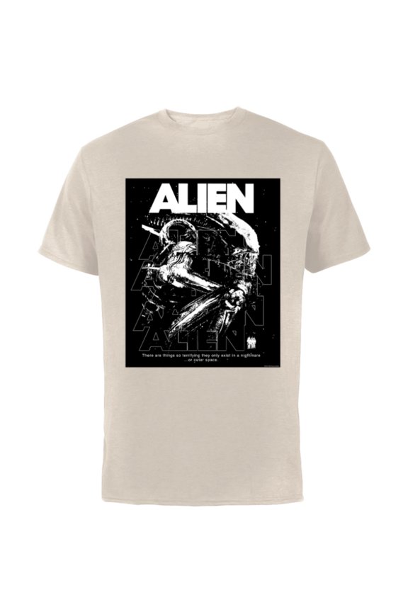 Alien 45th Anniversary Xenomorph 1979 Nightmare Movie Poster - Short Sleeve Cotton T-Shirt for Adults - Customized-Natural