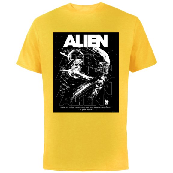 Alien 45th Anniversary Xenomorph 1979 Nightmare Movie Poster - Short Sleeve Cotton T-Shirt for Adults - Customized-Yellow