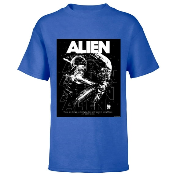 Alien 45th Anniversary Xenomorph 1979 Nightmare Movie Poster - Short Sleeve T-Shirt for Kids - Customized-Royal