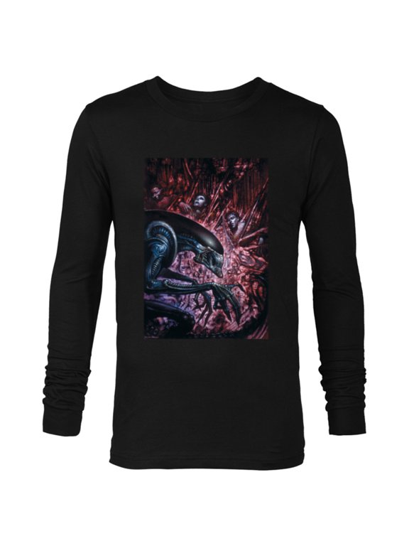 Alien 45th Anniversary Xenomorph Cocooned Graphic Novel Art - Long Sleeve T-Shirt for Men - Customized-Black