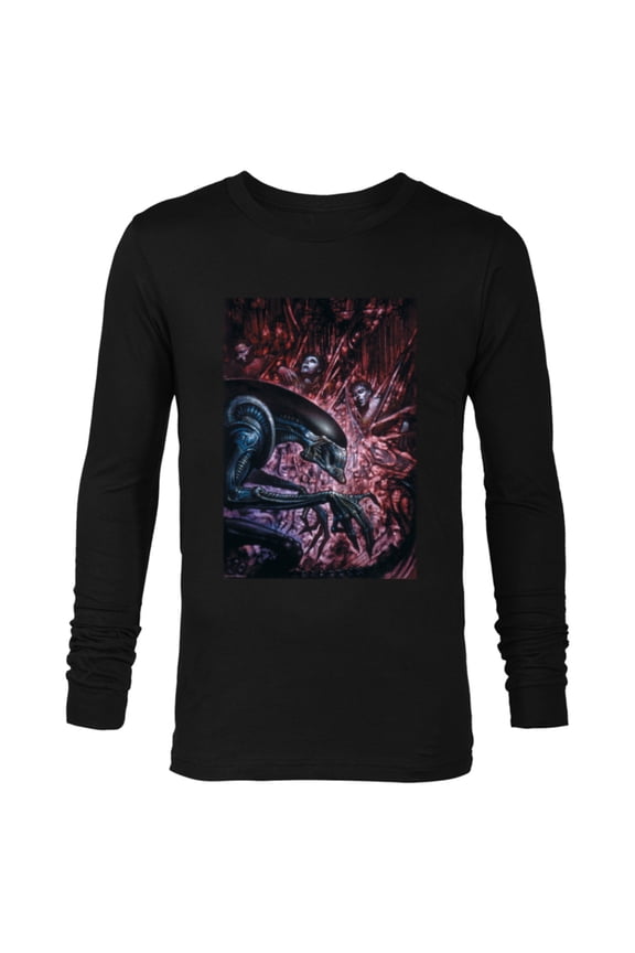 Alien 45th Anniversary Xenomorph Cocooned Graphic Novel Art - Long Sleeve T-Shirt for Men - Customized-Black