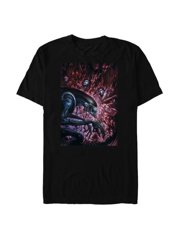 Alien 45th Anniversary Xenomorph Cocooned Graphic Novel Art - Short Sleeve Blended T-Shirt for Adults - Customized-Black