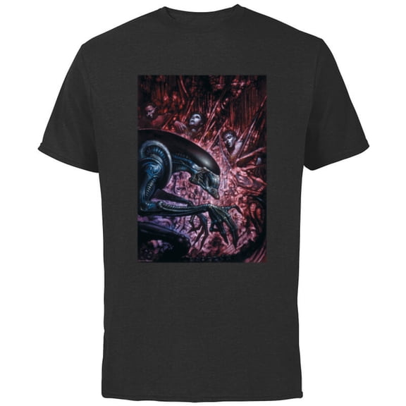 Alien 45th Anniversary Xenomorph Cocooned Graphic Novel Art - Short Sleeve Cotton T-Shirt for Adults - Customized-Black
