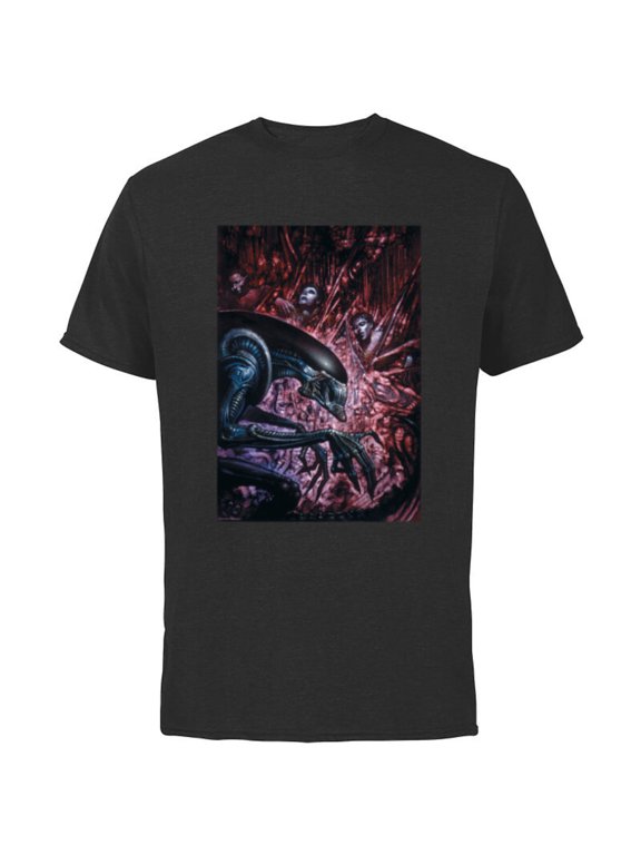 Alien 45th Anniversary Xenomorph Cocooned Graphic Novel Art - Short Sleeve Cotton T-Shirt for Adults - Customized-Black