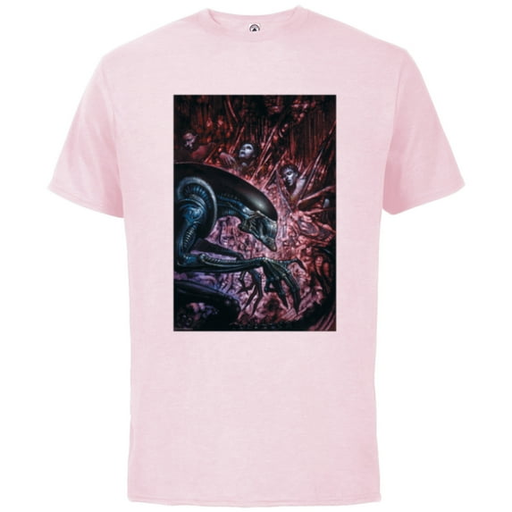 Alien 45th Anniversary Xenomorph Cocooned Graphic Novel Art - Short Sleeve Cotton T-Shirt for Adults - Customized-Soft Pink