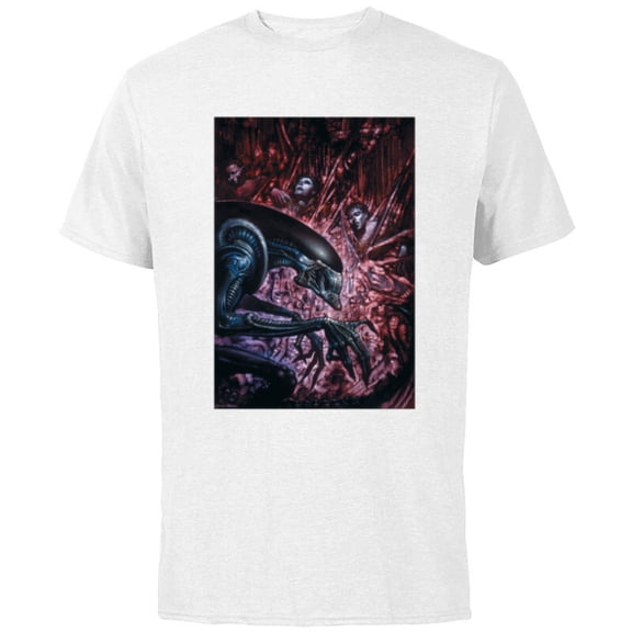 Alien 45th Anniversary Xenomorph Cocooned Graphic Novel Art - Short Sleeve Cotton T-Shirt for Adults - Customized-White