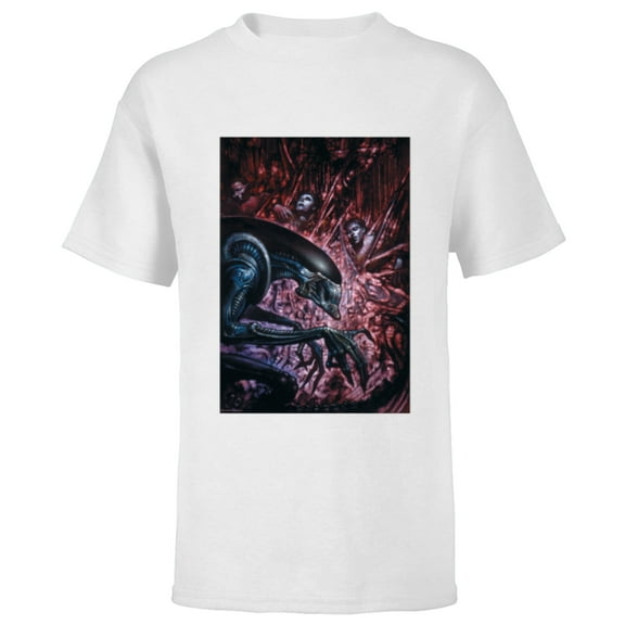 Alien 45th Anniversary Xenomorph Cocooned Graphic Novel Art - Short Sleeve T-Shirt for Kids - Customized-White