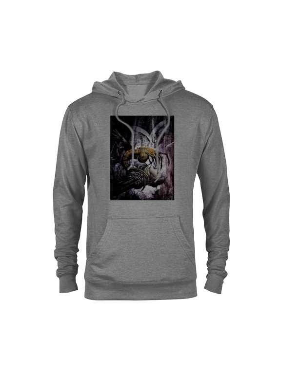 Alien 45th Anniversary Xenomorph Facehugger Attacking Art - Pullover Hoodie for Adults - Customized-Athletic Heather