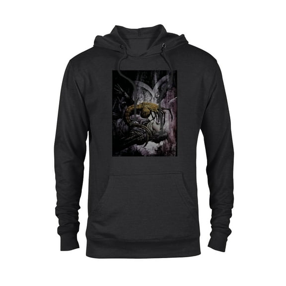 Alien 45th Anniversary Xenomorph Facehugger Attacking Art - Pullover Hoodie for Adults - Customized-Black