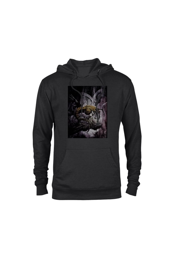 Alien 45th Anniversary Xenomorph Facehugger Attacking Art - Pullover Hoodie for Adults - Customized-Black