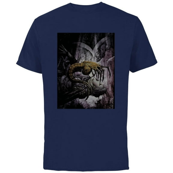Alien 45th Anniversary Xenomorph Facehugger Attacking Art - Short Sleeve Cotton T-Shirt for Adults - Customized-Navy