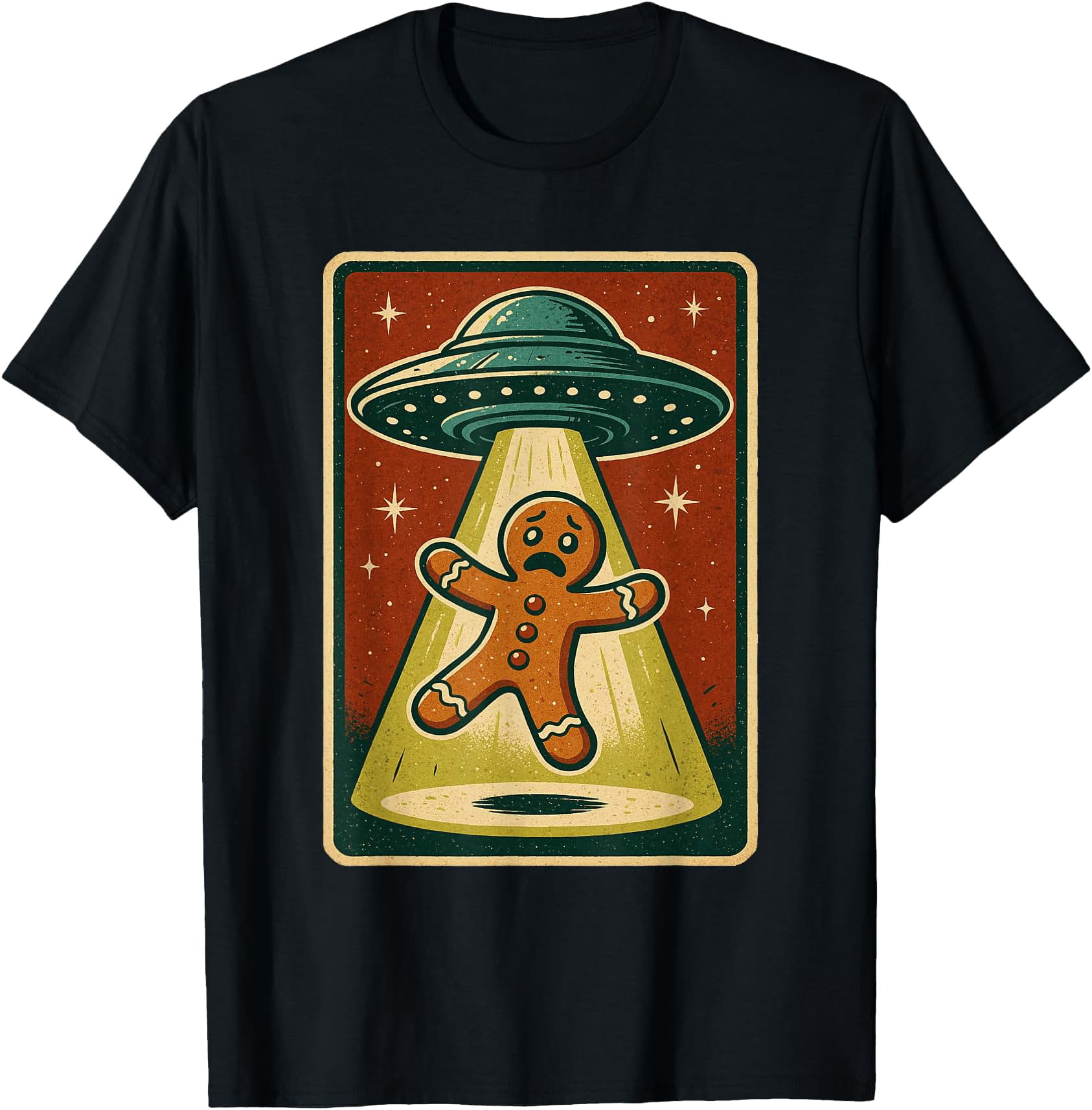 Alien Abduction Gingerbread Man Christmas T T-Shirt - Walmart.com