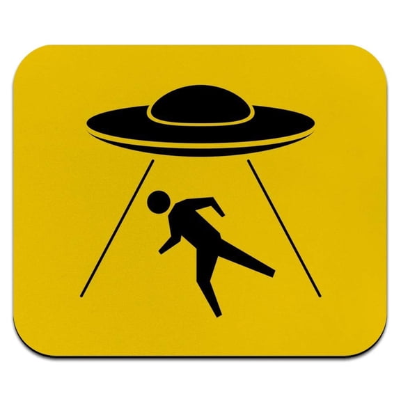 Alien Abduction Hazard Warning Sign Low Profile Thin Mouse Pad Mousepad