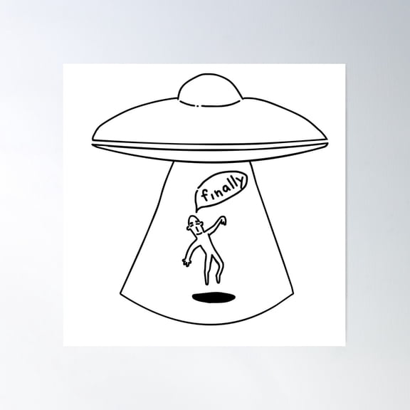 Alien_Abduction Poster Wall Art, Modern Wall Decor For Living Room Bedroom, 30x30 UNFRAMED