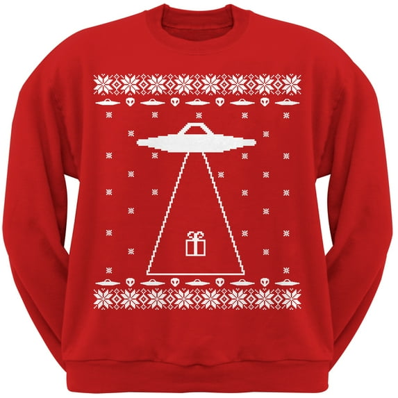 Alien Abduction Red Adult Sweatshirt