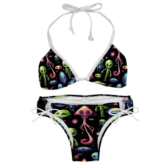 Alien Adjustable Strap Bikini Set with Detachable Sponge, Two-Pack - Ideal for All Swim Suit Scenes