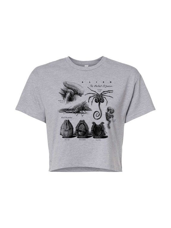 - Alien Diagram Women's Cropped Graphic T-Shirt