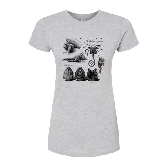 Alien - Alien Diagram - Juniors Fitted Graphic T-Shirt
