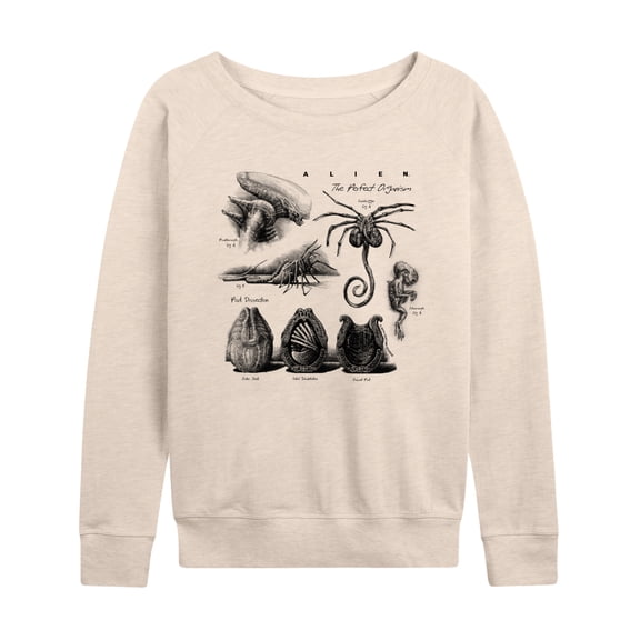 Alien - Alien Diagram - Women's French Terry Long Sleeve Pullover