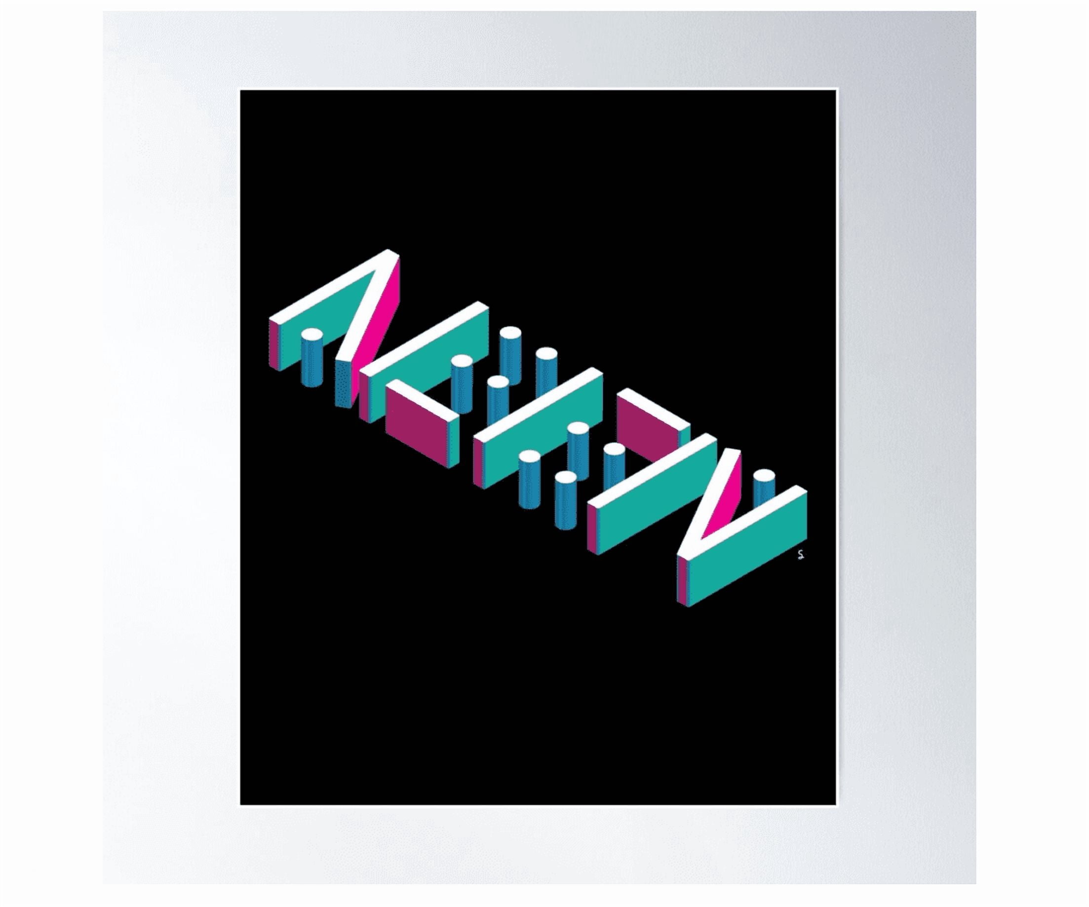 Alien Ambigram Ufo Optical Illusion Decoded Poster Wall Art Modern Wall ...