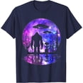 thumbnail image 1 of Alien And Bigfoot Full Moon Sasquatch UFO Unisex T-Shirt for Men Women Kids Toddler,Navy Color,Size 3XL, 1 of 5