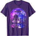 thumbnail image 1 of Alien And Bigfoot Full Moon Sasquatch UFO Unisex T-Shirt for Men Women Kids Toddler,Purple Color,Size M, 1 of 5
